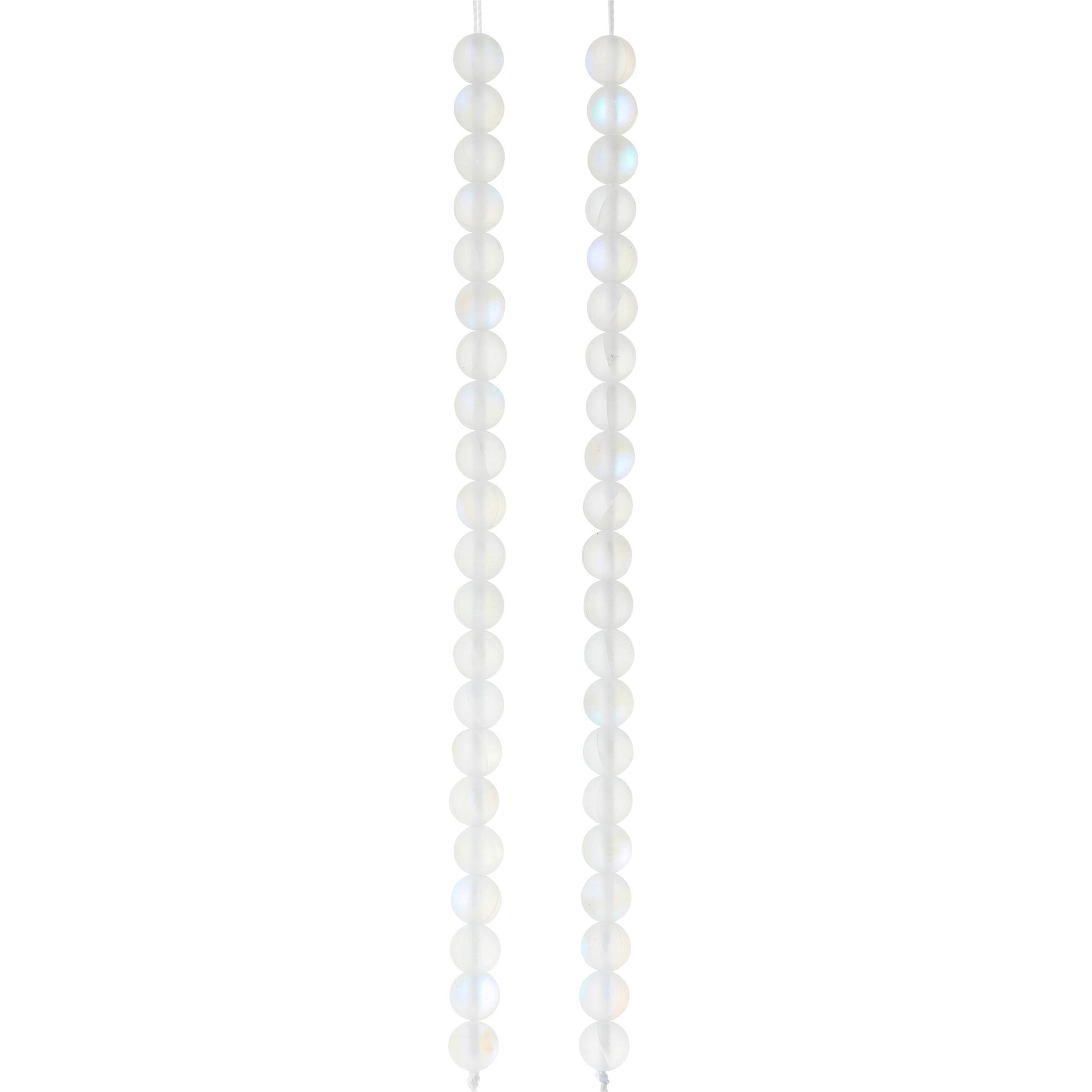 White Opal Glass Round Beads, 6mm by Bead Landing™